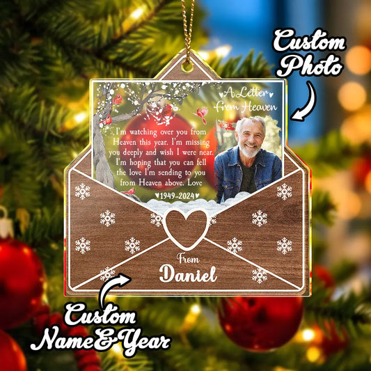 Personalised Photo Letter From Heaven Memorial Christmas Ornament Meaningful Christmas Gifts