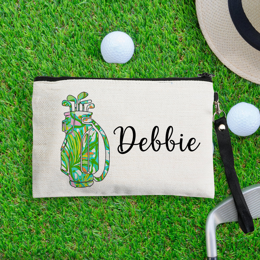 Custom Name Golf Bag Design Canvas Makeup Bag - Personalised and Stylish