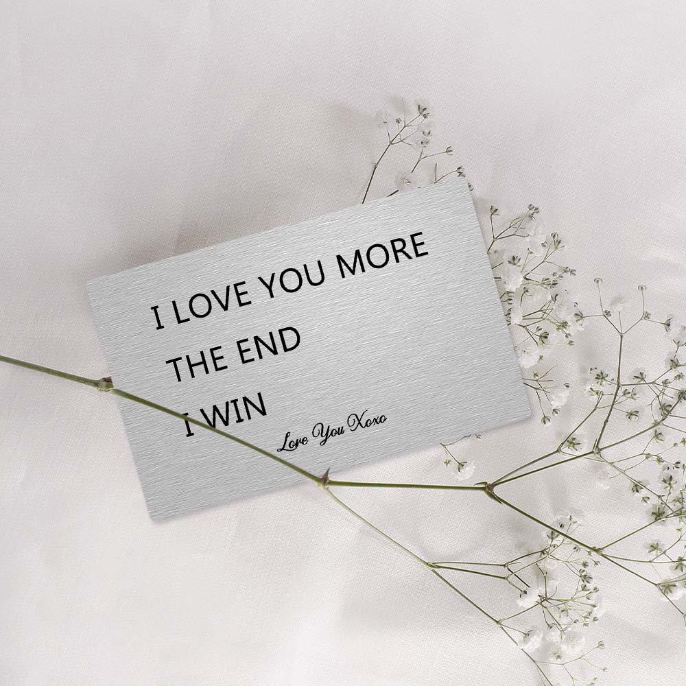 Personalised Wallet Card I Love You More Metal Wallet Card Engraved Keepsake For Him