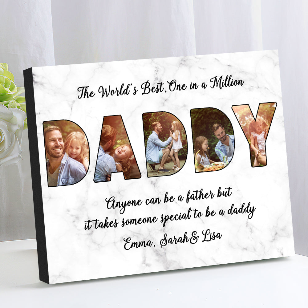 Custom Daddy Photo Frame Personalised Letter Photo Collage Frame Gift for Dad
