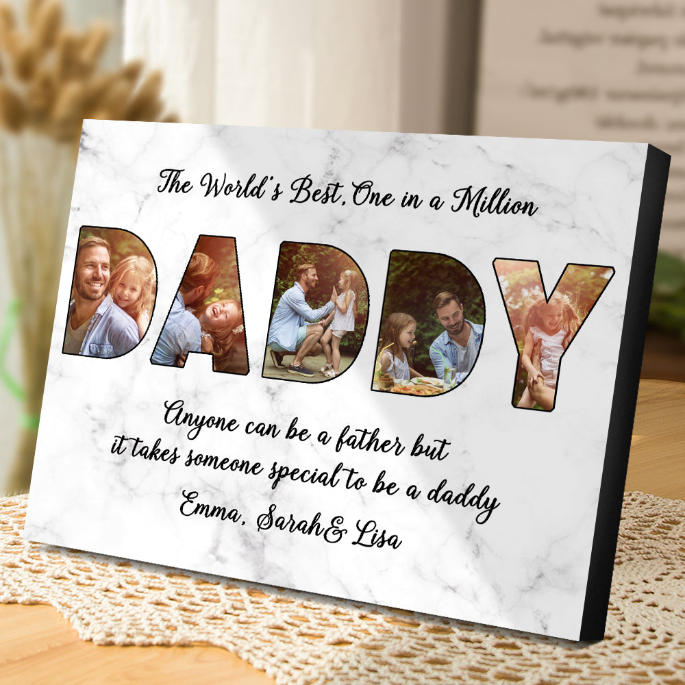 Custom Daddy Photo Frame Personalised Letter Photo Collage Frame Gift for Dad