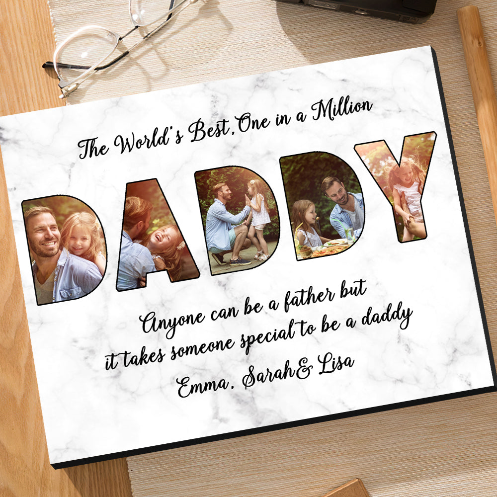 Custom Daddy Photo Frame Personalised Letter Photo Collage Frame Gift for Dad