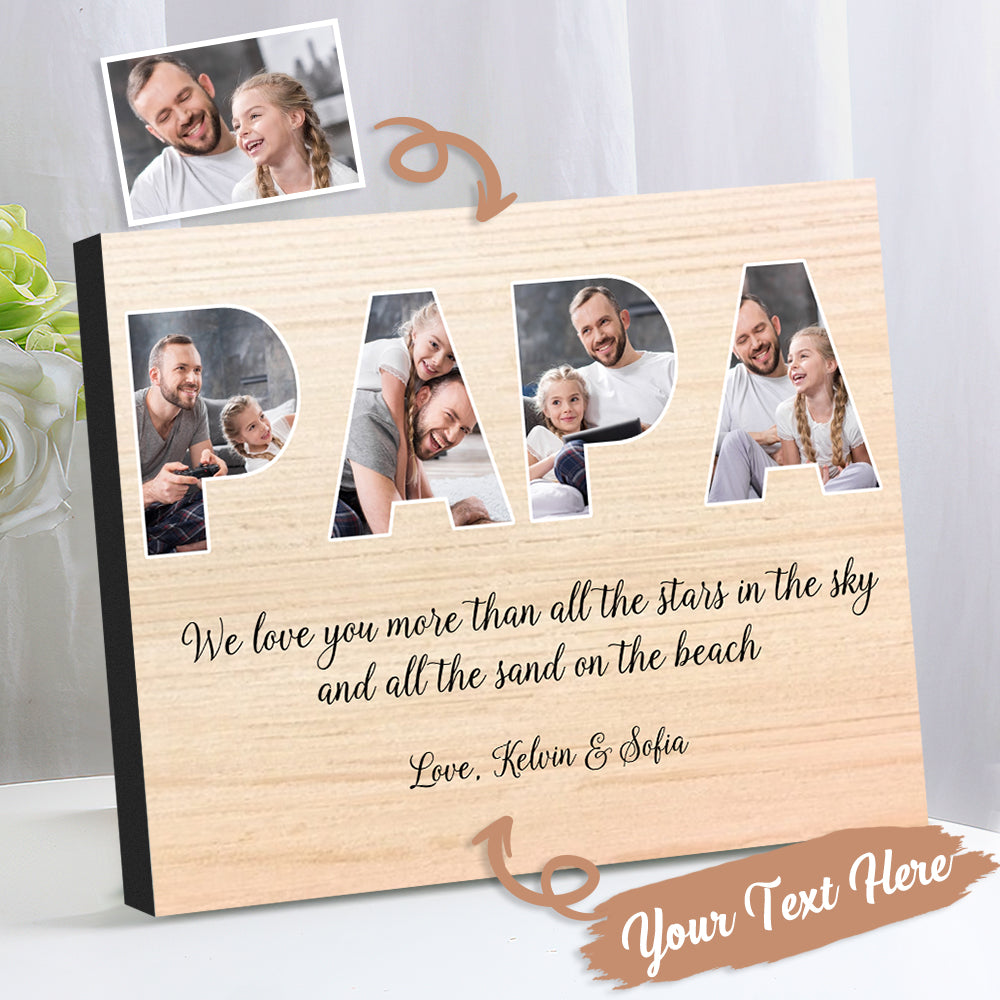 Custom Daddy Photo Frame Personalised Letter Photo Collage Frame Gift for Dad