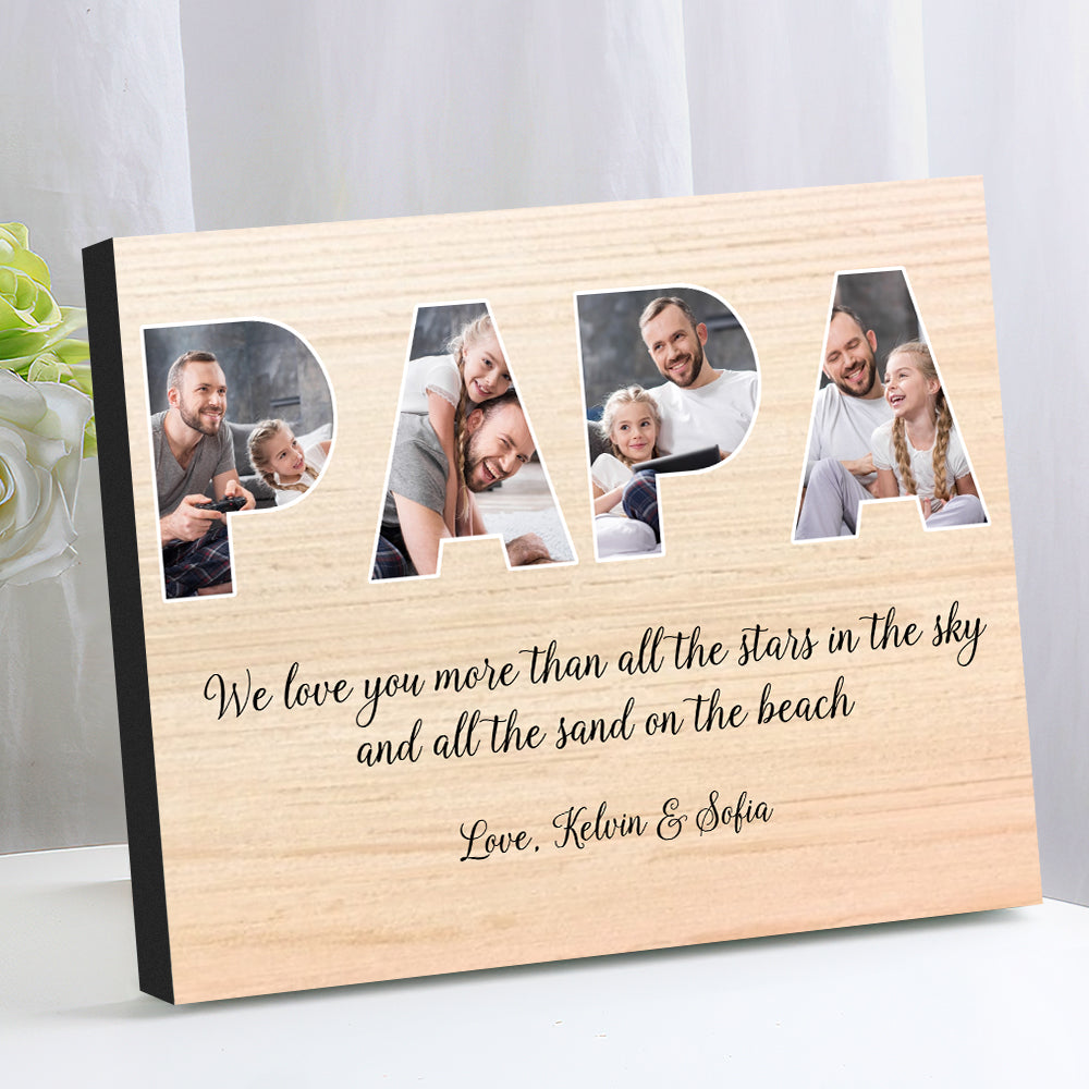 Custom Daddy Photo Frame Personalised Letter Photo Collage Frame Gift for Dad