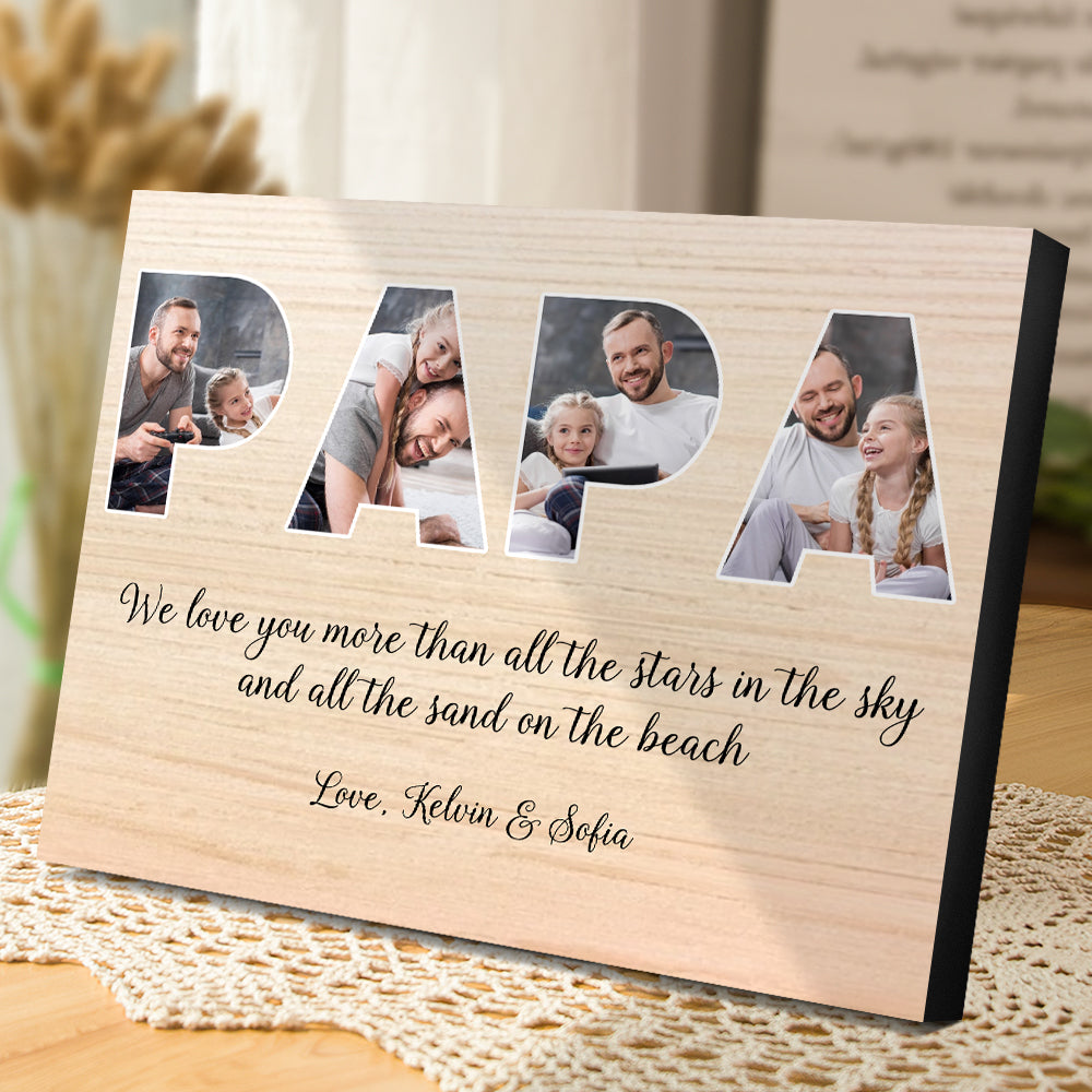 Custom Daddy Photo Frame Personalised Letter Photo Collage Frame Gift for Dad