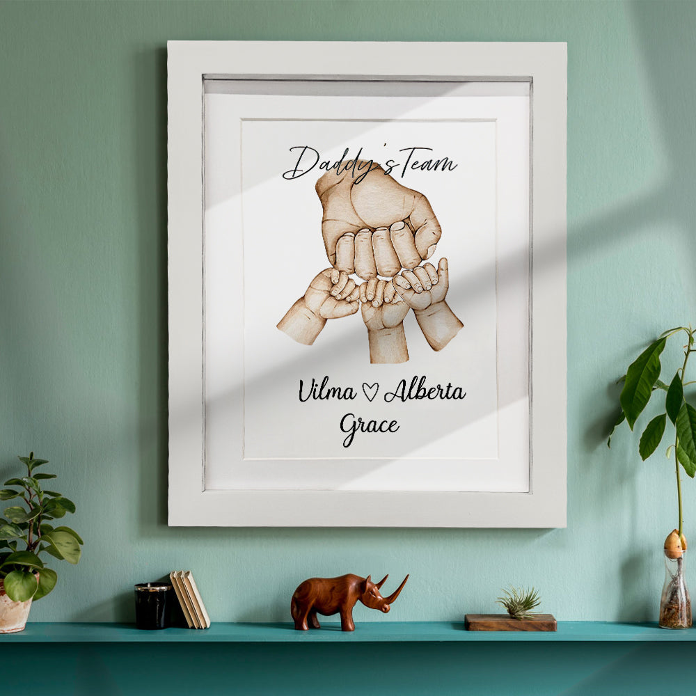 Personalised Fist Bump Frame Custom Father's Day Picture Frame Gift for Daddy