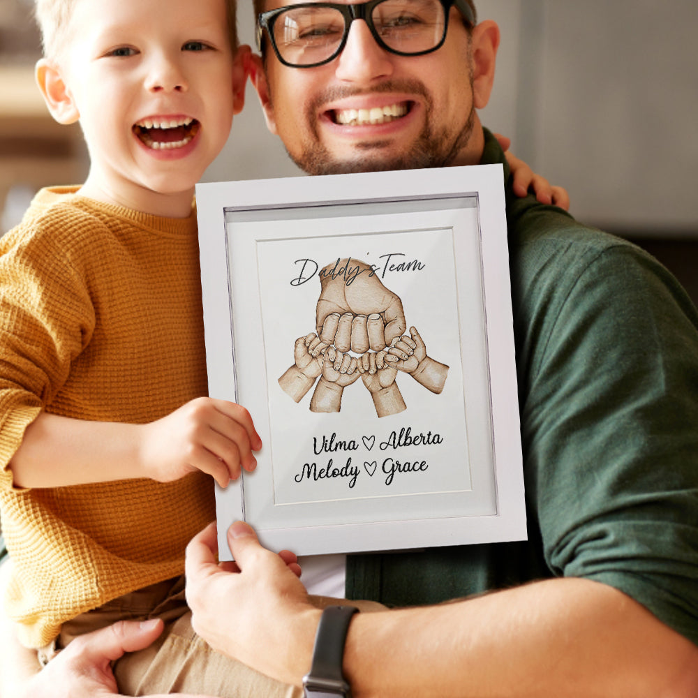 Personalised Fist Bump Frame Custom Father's Day Picture Frame Gift for Daddy
