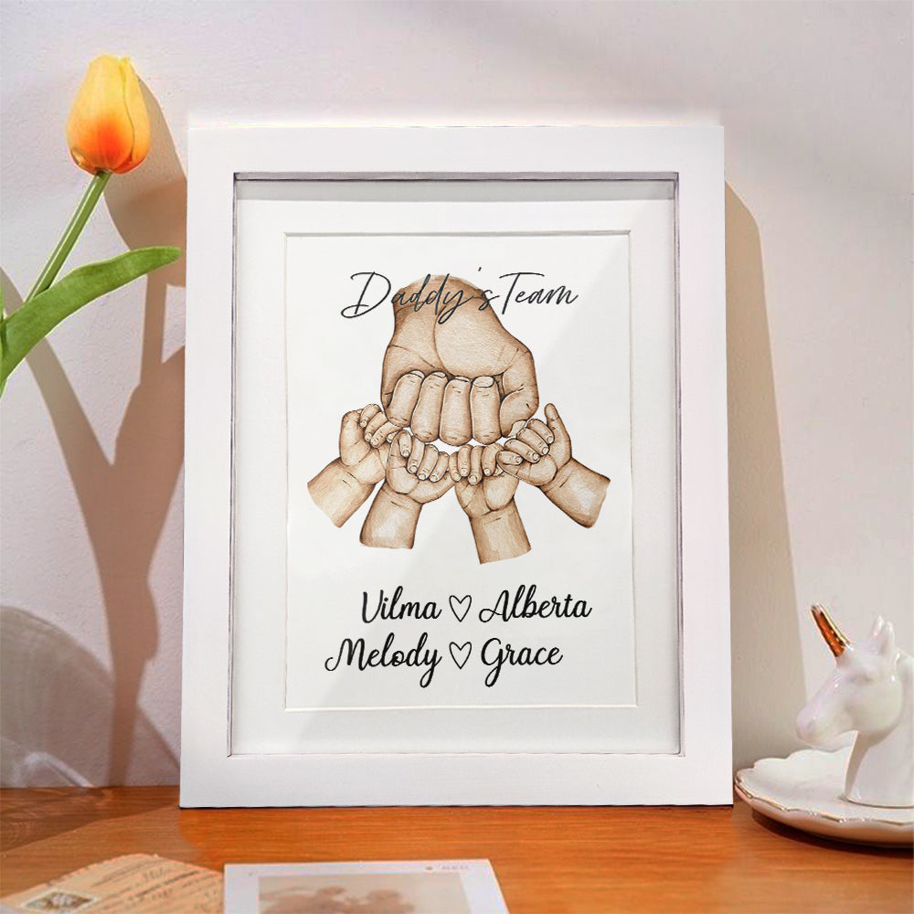 Personalised Fist Bump Frame Custom Father's Day Picture Frame Gift for Daddy