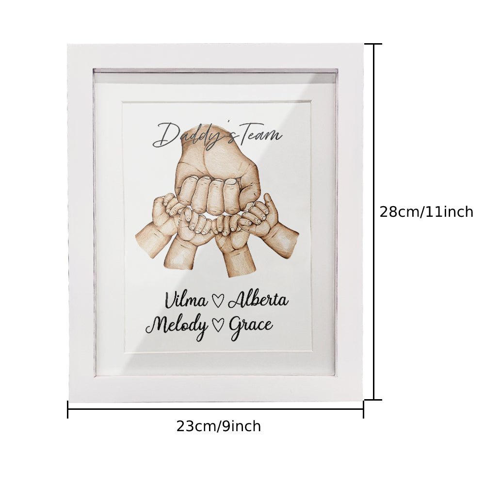Personalised Fist Bump Frame Custom Father's Day Picture Frame Gift for Daddy