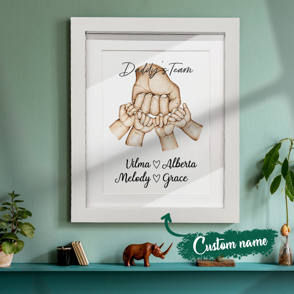 Personalised Fist Bump Frame Custom Father's Day Picture Frame Gift for Daddy
