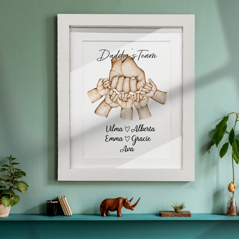 Personalised Fist Bump Frame Custom Father's Day Picture Frame Gift for Daddy