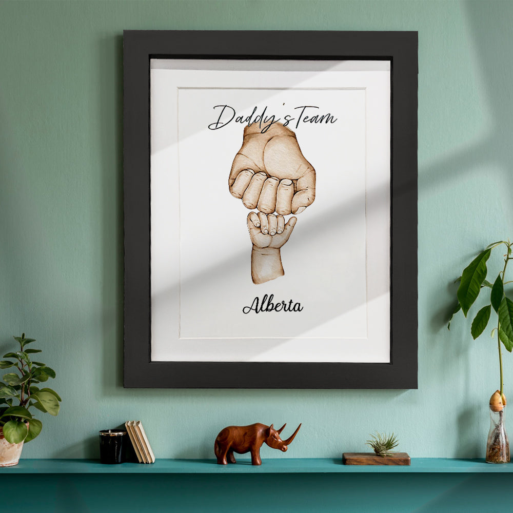 Personalised Fist Bump Frame Custom Father's Day Picture Frame Gift for Daddy