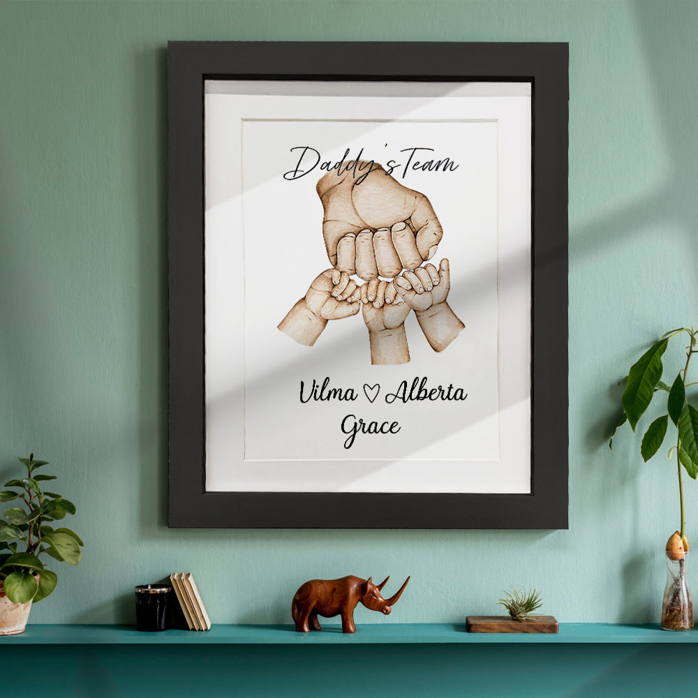 Personalised Fist Bump Frame Custom Father's Day Picture Frame Gift for Daddy