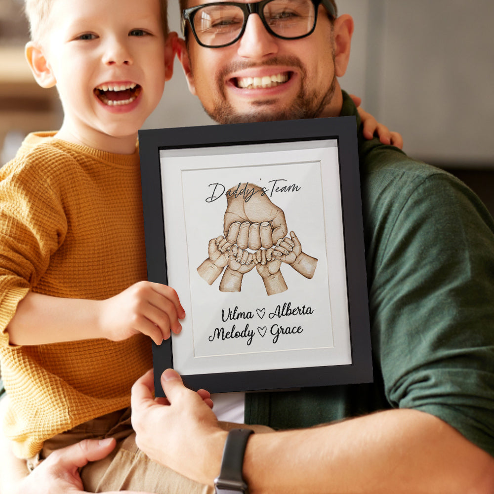 Personalised Fist Bump Frame Custom Father's Day Picture Frame Gift for Daddy