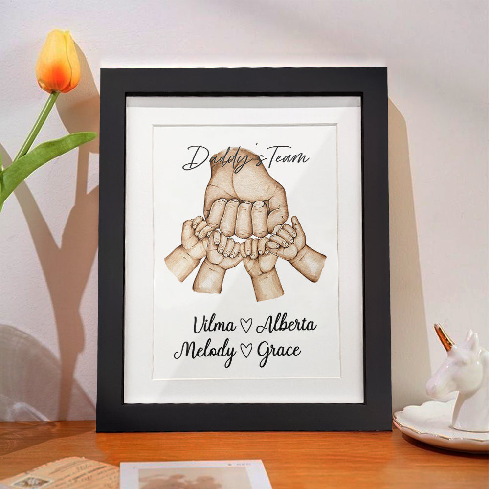 Personalised Fist Bump Frame Custom Father's Day Picture Frame Gift for Daddy