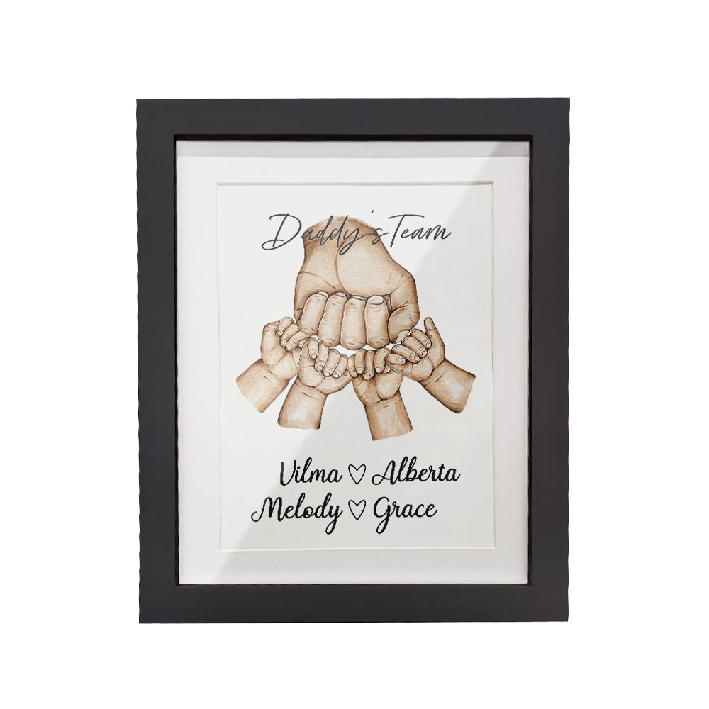 Personalised Fist Bump Frame Custom Father's Day Picture Frame Gift for Daddy