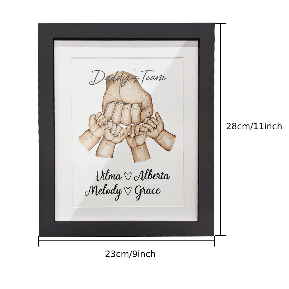 Personalised Fist Bump Frame Custom Father's Day Picture Frame Gift for Daddy