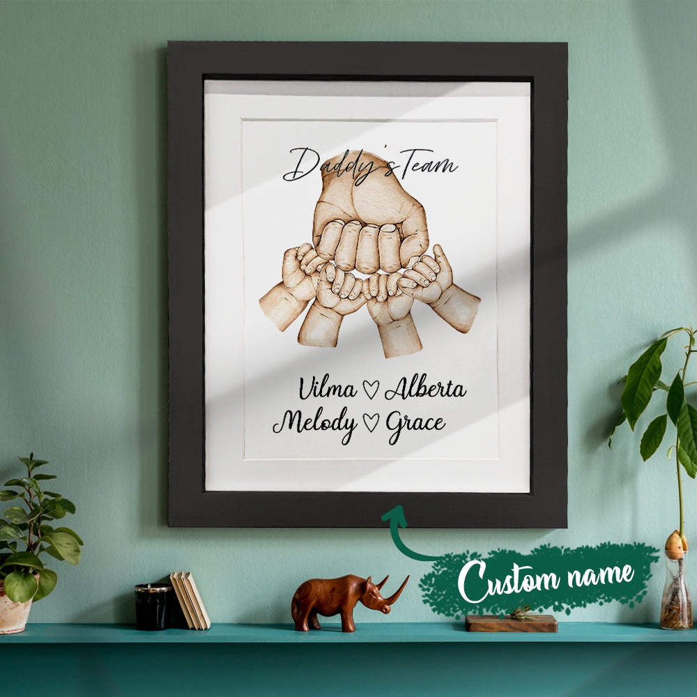 Personalised Fist Bump Frame Custom Father's Day Picture Frame Gift for Daddy
