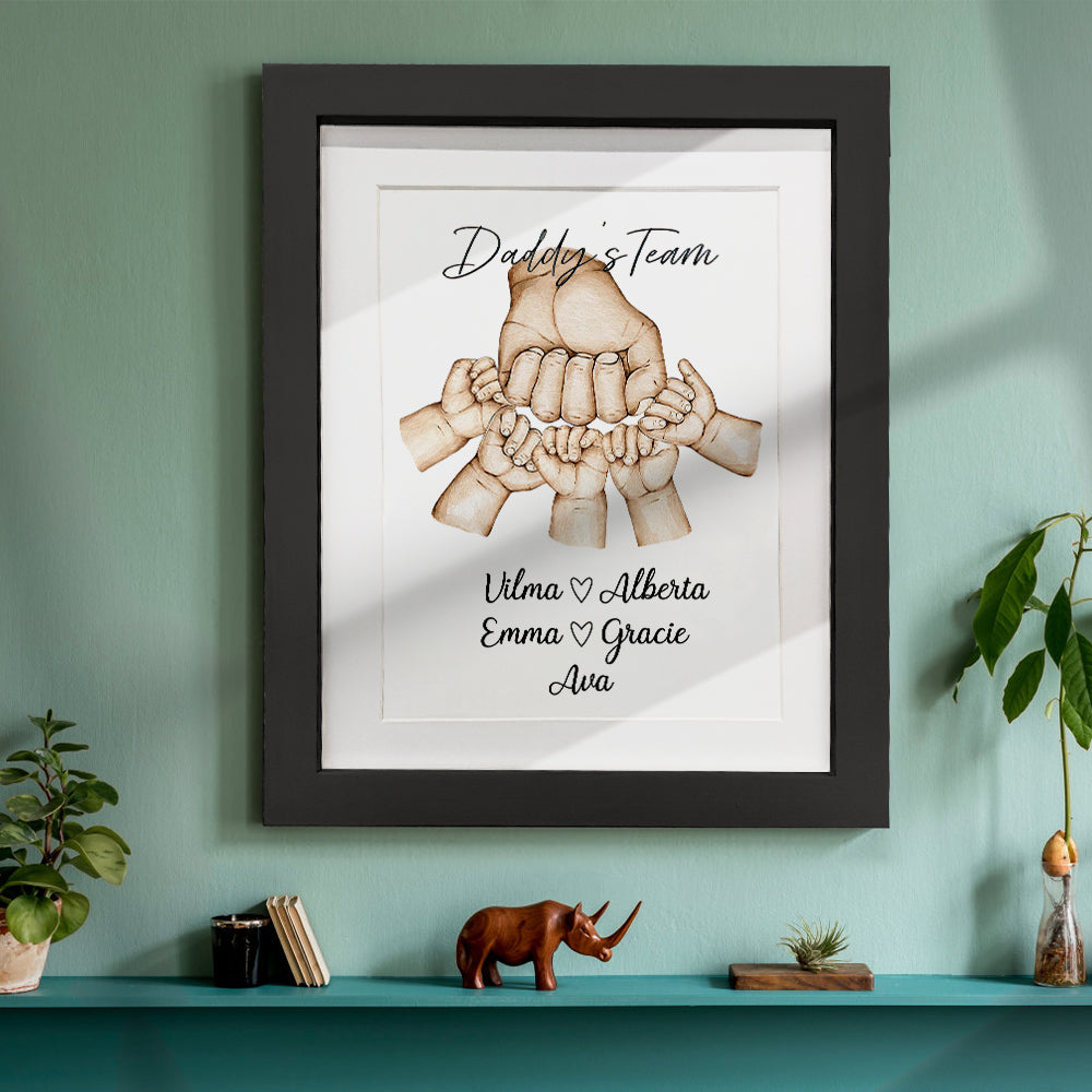 Personalised Fist Bump Frame Custom Father's Day Picture Frame Gift for Daddy