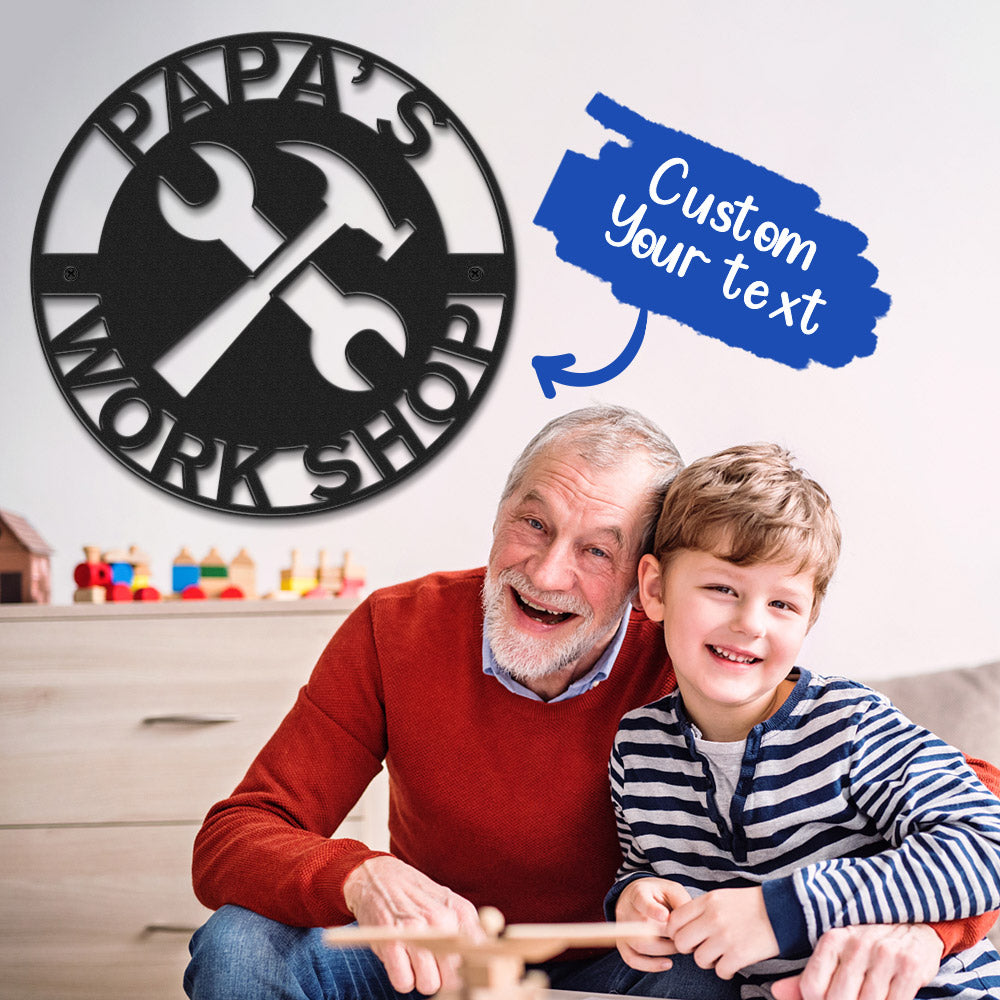 Custom Father's Day Metal Sign Personalised LED Lights Wall Art Decor Gift for Dad