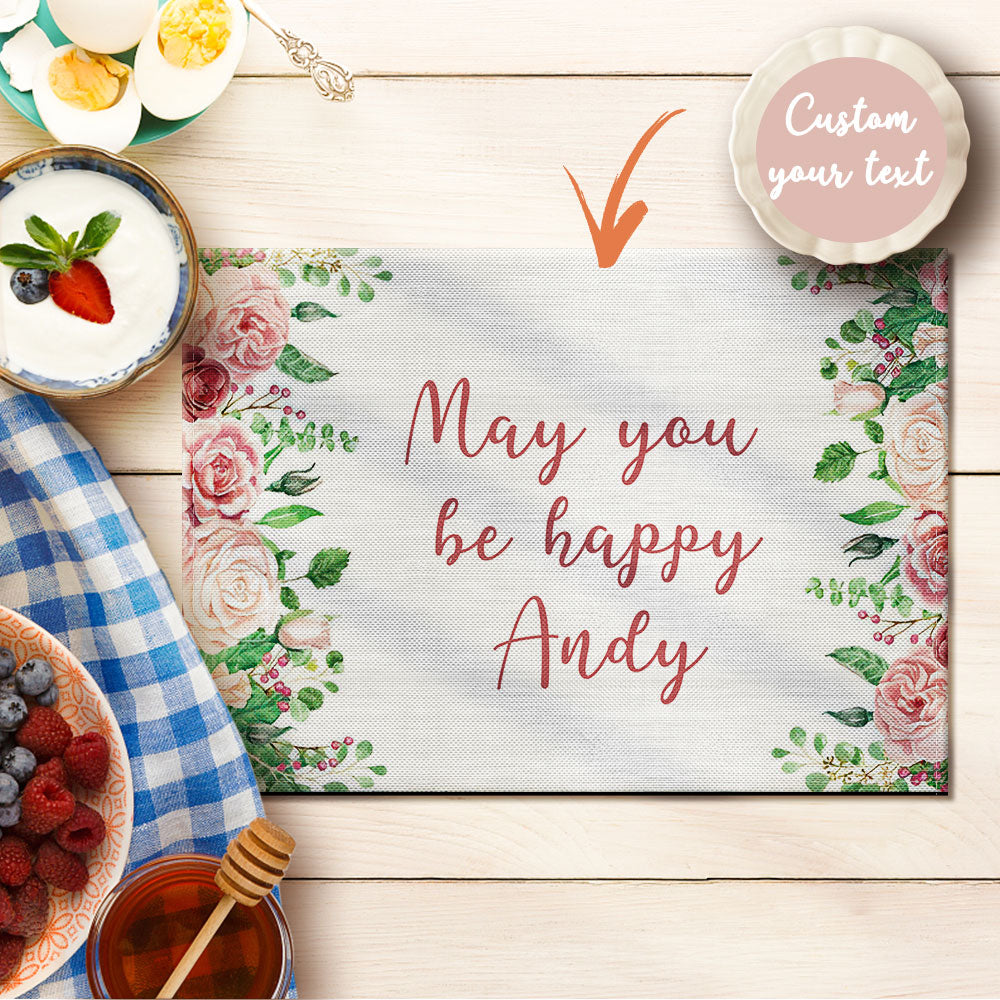Custom Brunch Placemat Personalised Rectangle Placemat Table Decorations For Gift