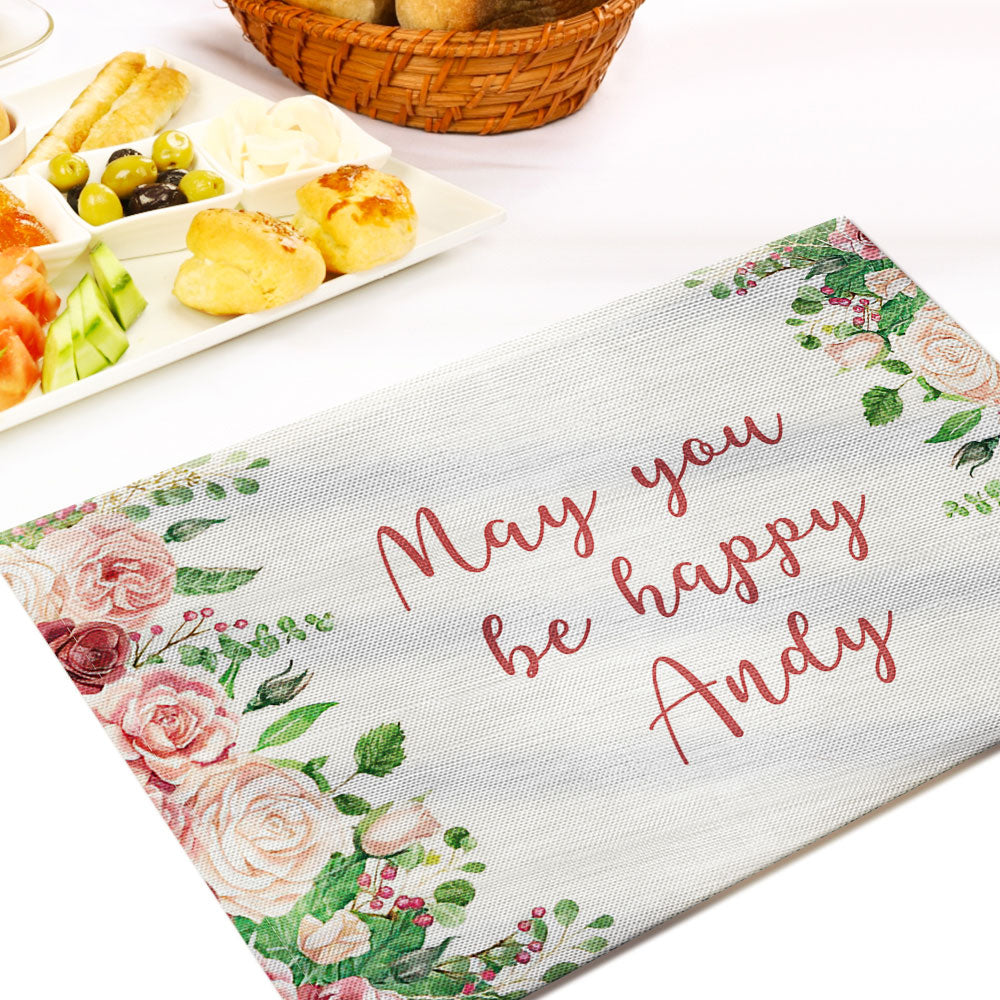 Custom Brunch Placemat Personalised Rectangle Placemat Table Decorations For Gift