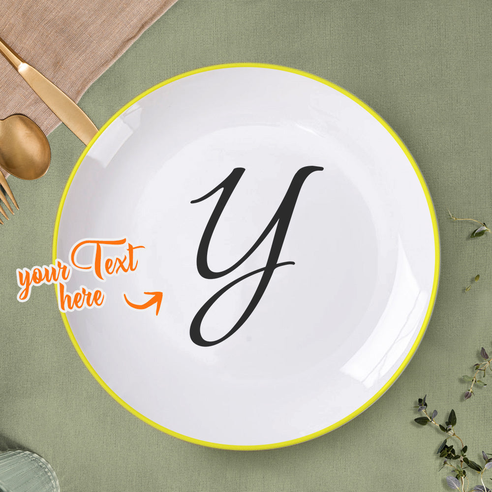 Personalised Letter Initial Ceramic Dinner Plate Tableware