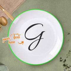 Personalised Letter Initial Ceramic Dinner Plate Tableware