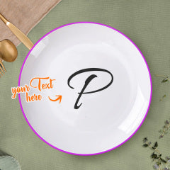 Personalised Letter Initial Ceramic Dinner Plate Tableware