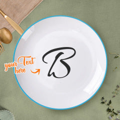 Personalised Letter Initial Ceramic Dinner Plate Tableware