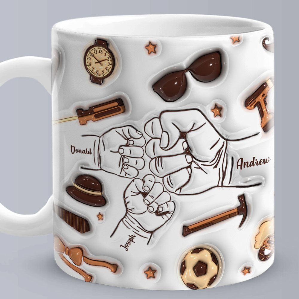 Personalised Fist Bump Mug for Papa or Grandpa - Perfect Father's Day Gift