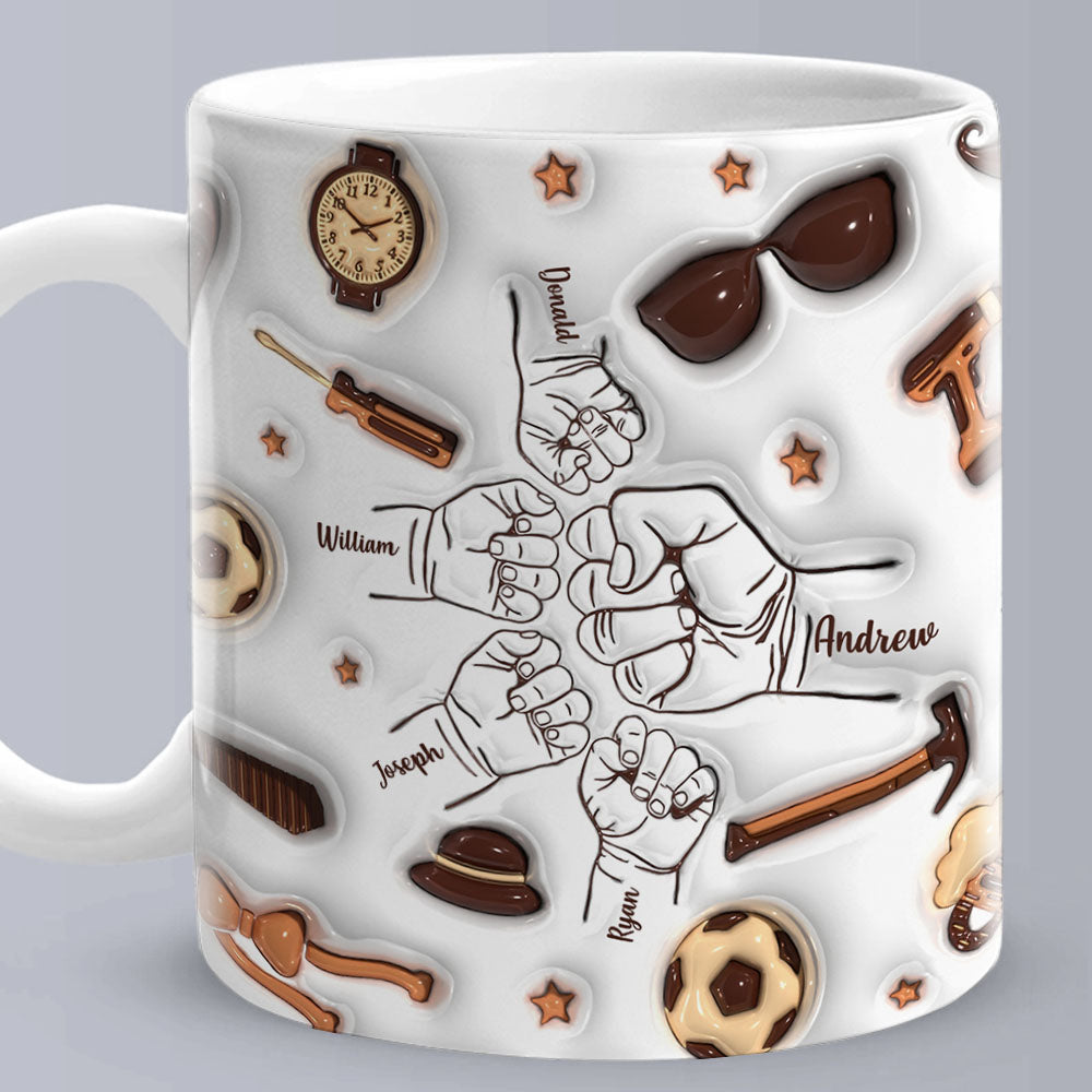 Personalised Fist Bump Mug for Papa or Grandpa - Perfect Father's Day Gift