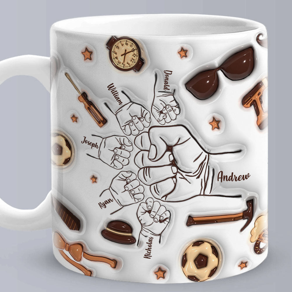Personalised Fist Bump Mug for Papa or Grandpa - Perfect Father's Day Gift