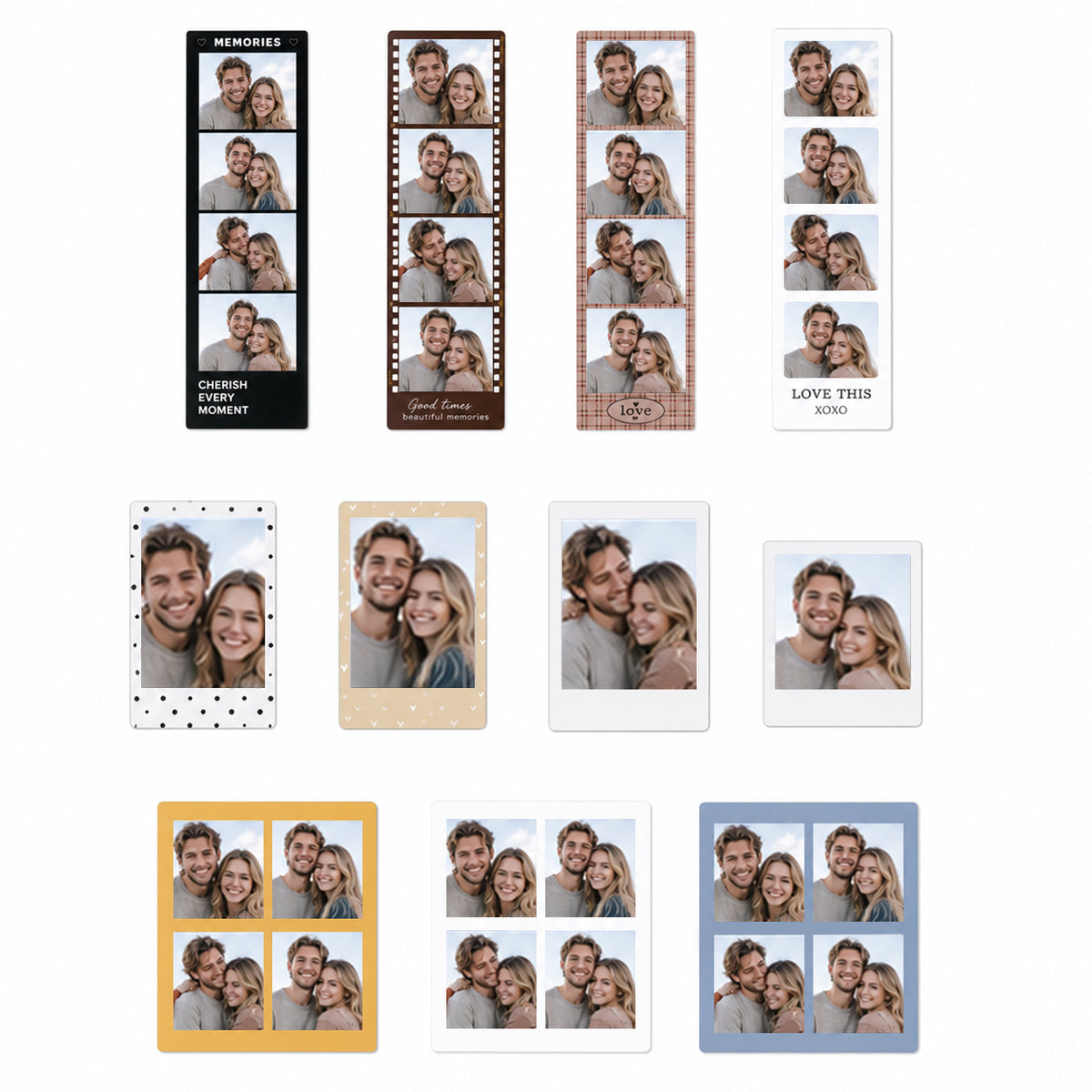 Custom Halloween Mini Photo Booth Stickers, Personalised Photo Collage Decals for Phone Case, Journal & Scrapbook