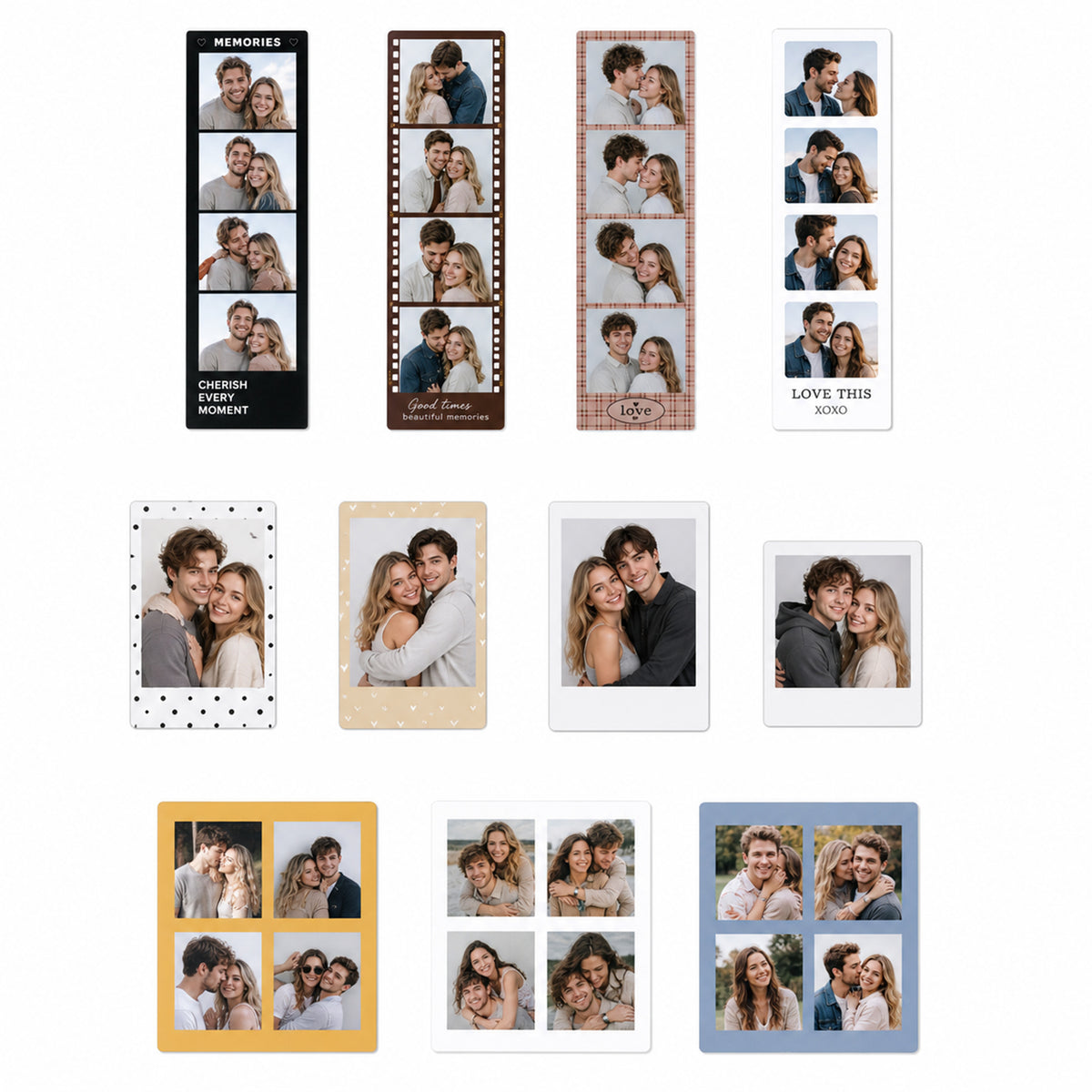 Custom Halloween Mini Photo Booth Stickers, Personalised Photo Collage Decals for Phone Case, Journal & Scrapbook