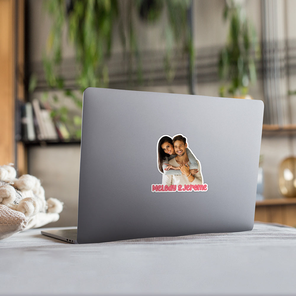 Custom Cup Computer Couple Sticker Personalised Sticker Gift for Lover