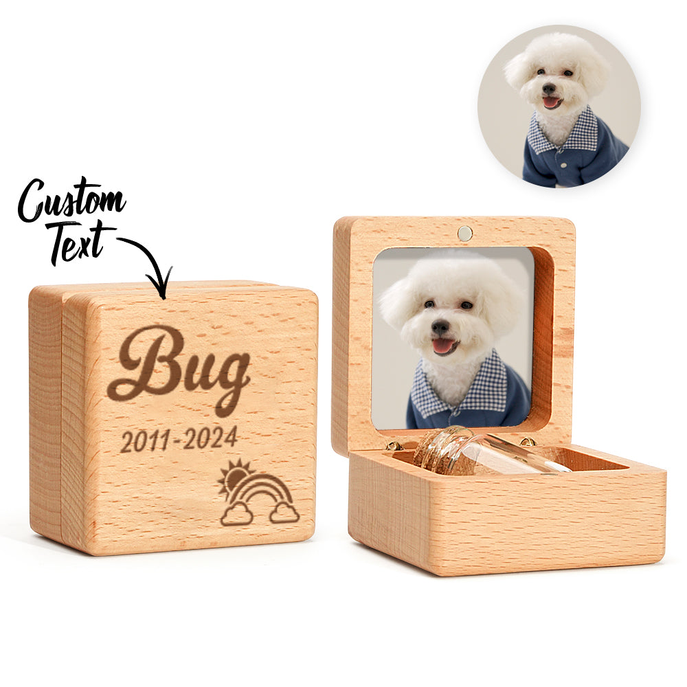 Personalised Pet Fur Wooden Keepsake Box Loss of Pet Memorial Gift for Pet Owner