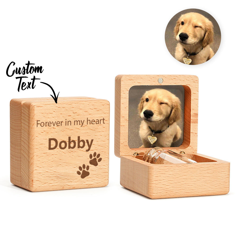 Personalised Pet Fur Wooden Keepsake Box Loss of Pet Memorial Gift for Pet Owner