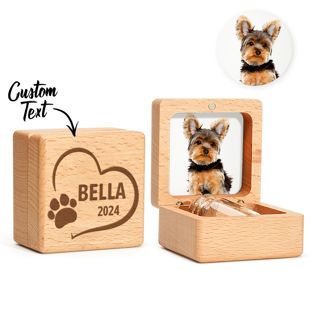 Personalised Pet Fur Wooden Keepsake Box Loss of Pet Memorial Gift for Pet Owner