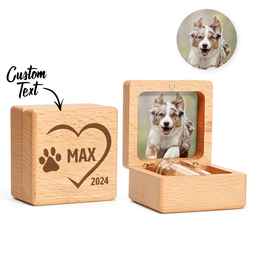 Personalised Pet Fur Wooden Keepsake Box Loss of Pet Memorial Gift for Pet Owner