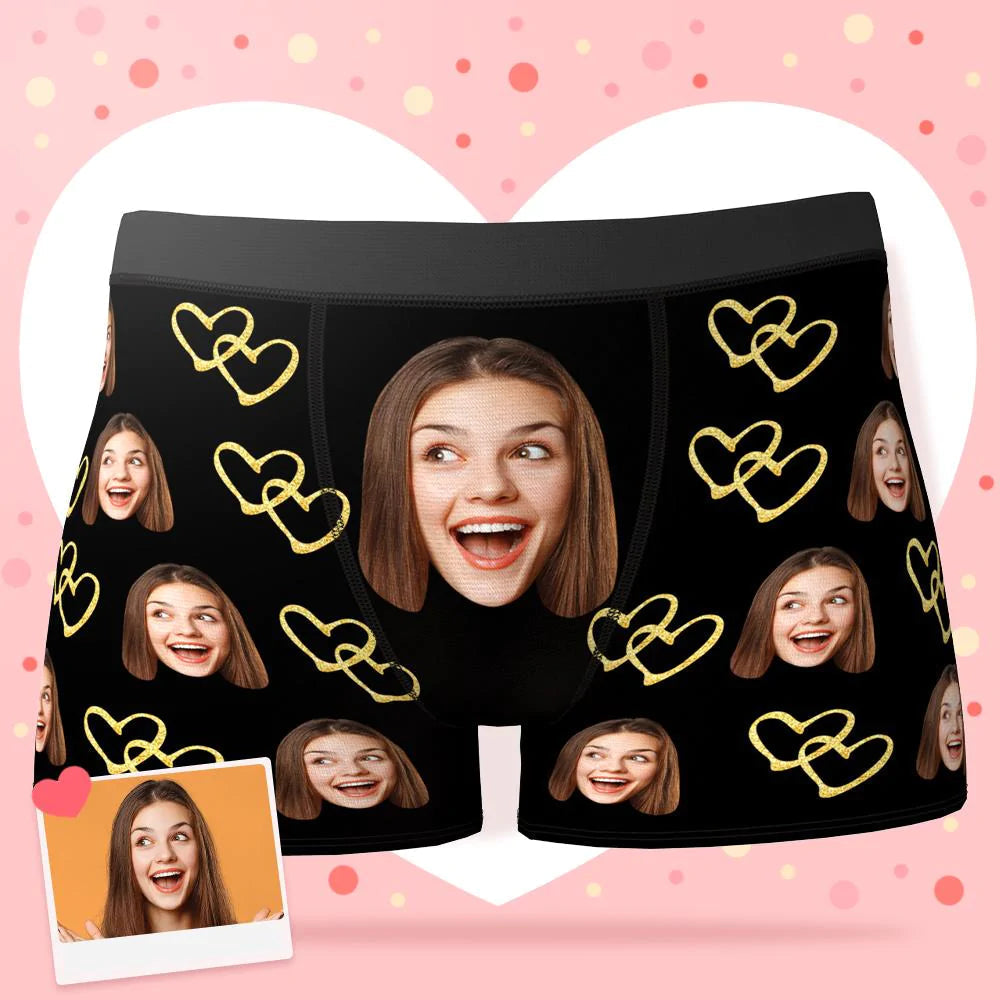 Customised Boxer Shorts  - Golden Love