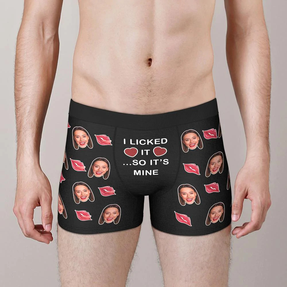 Customised Underwear Boxer "I Licked It So It's Mine" Valentine's Day Gift