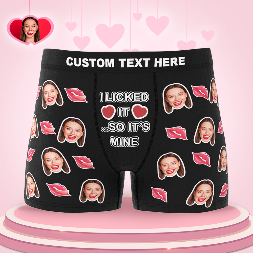 Customised Underwear Boxer "I Licked It So It's Mine" Valentine's Day Gift