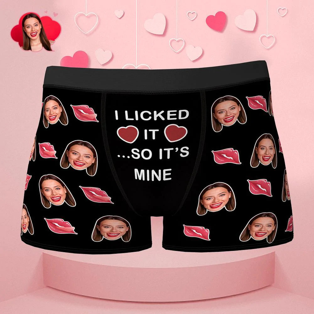 Customised Underwear Boxer "I Licked It So It's Mine" Valentine's Day Gift