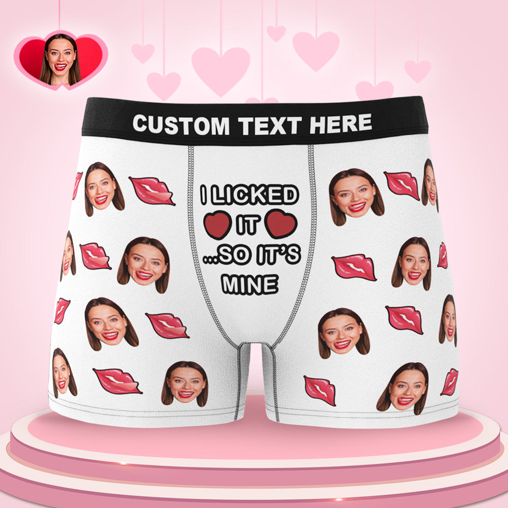 Customised Underwear Boxer "I Licked It So It's Mine" Valentine's Day Gift
