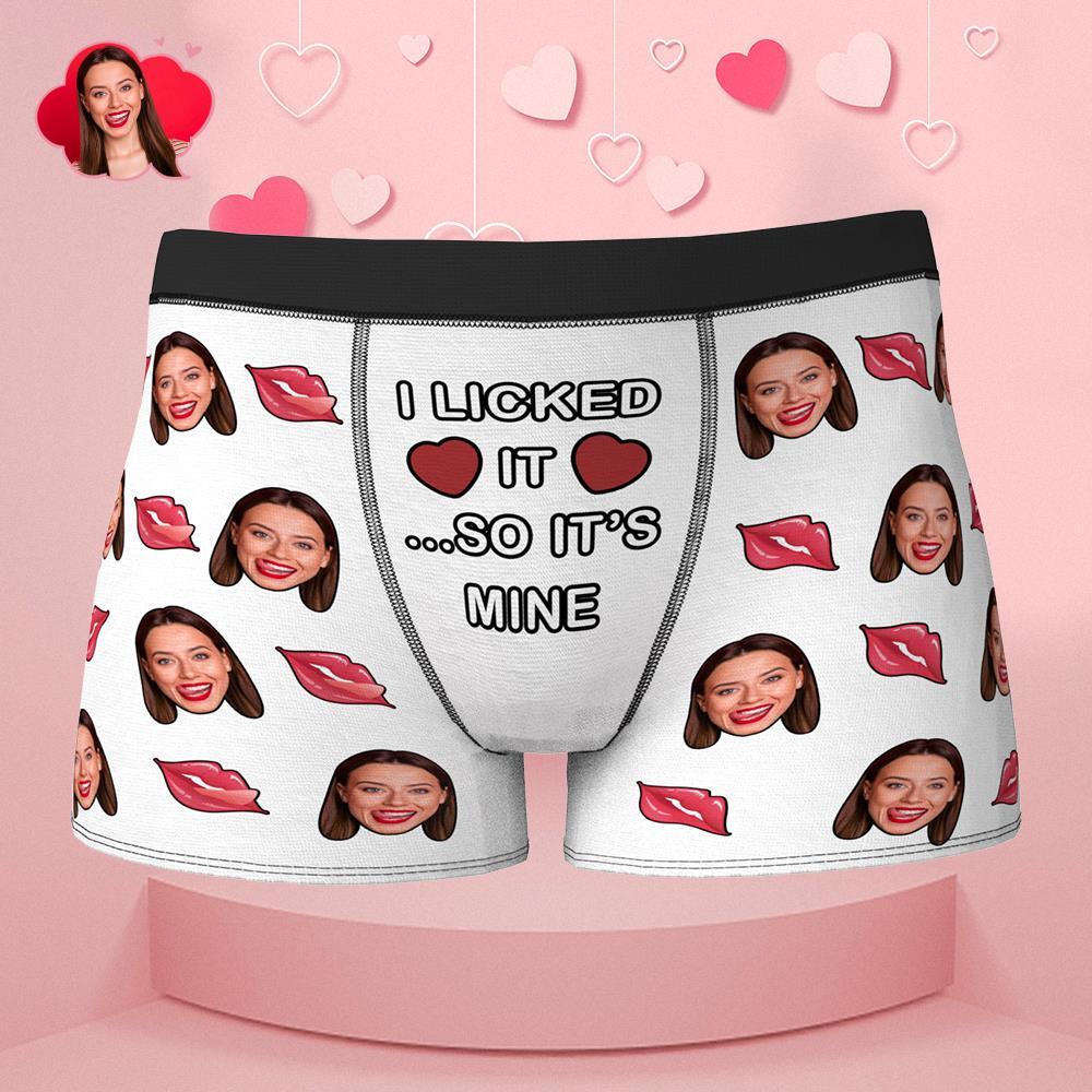 Customised Underwear Boxer "I Licked It So It's Mine" Valentine's Day Gift