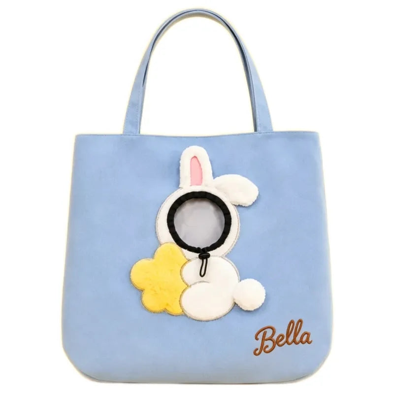 Personalised Pet Carrier Sling Bag with Custom Name | Breathable Canvas Shoulder Bag for Small Dogs & Cats