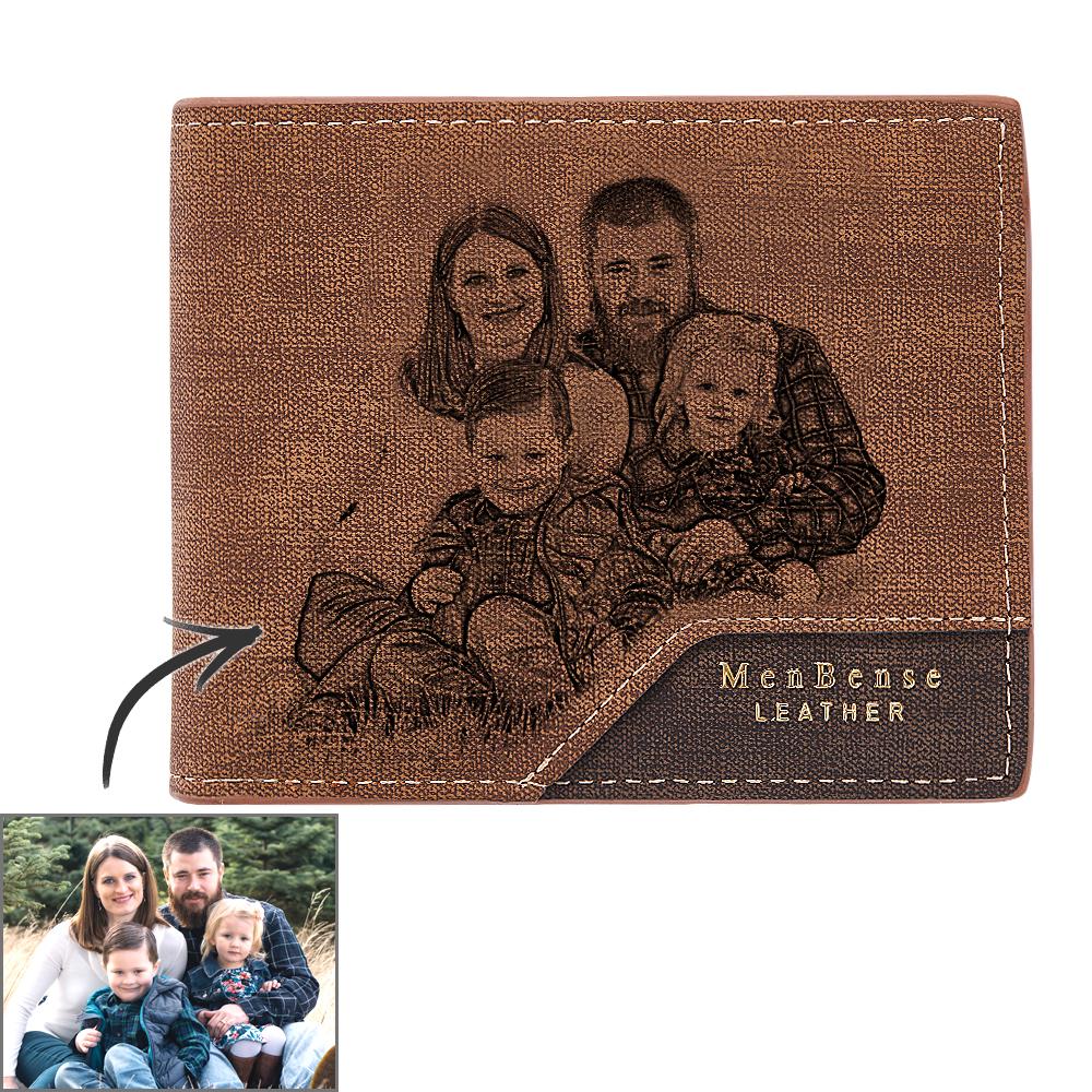 Personalised Photo Wallet Bronzing Simplicity Men's Wallet Gifts For Dad