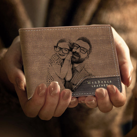 Personalised Photo Wallet Bronzing Simplicity Men's Wallet Gifts For Dad