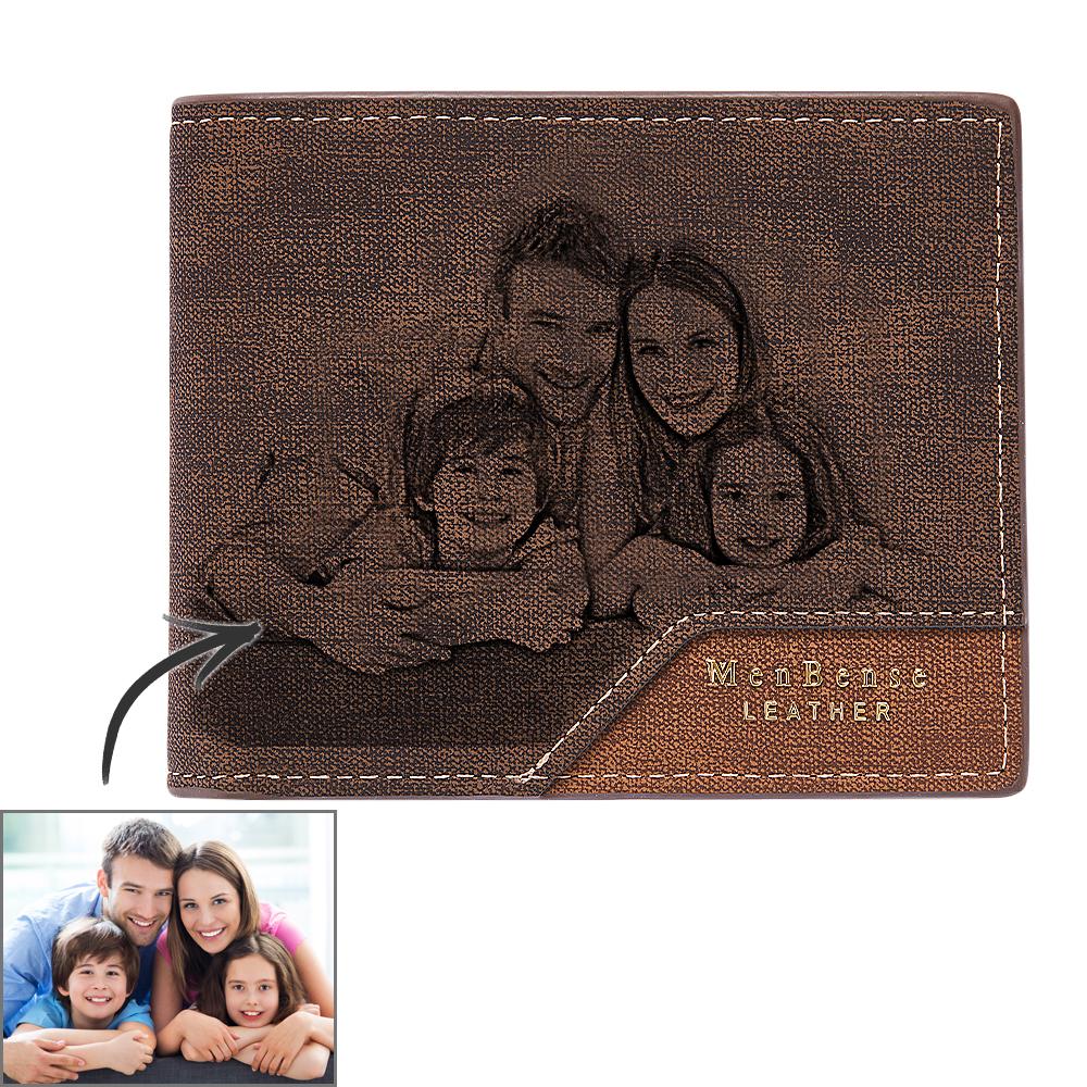 Personalised Photo Wallet Bronzing Simplicity Men's Wallet Gifts For Dad